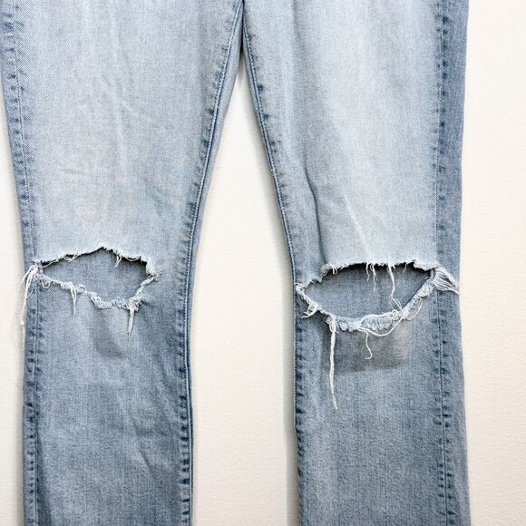 Mother Superior The Insider Crop Step Fray Jeans 27 Blue Problem With Miracles - Picture 7 of 12